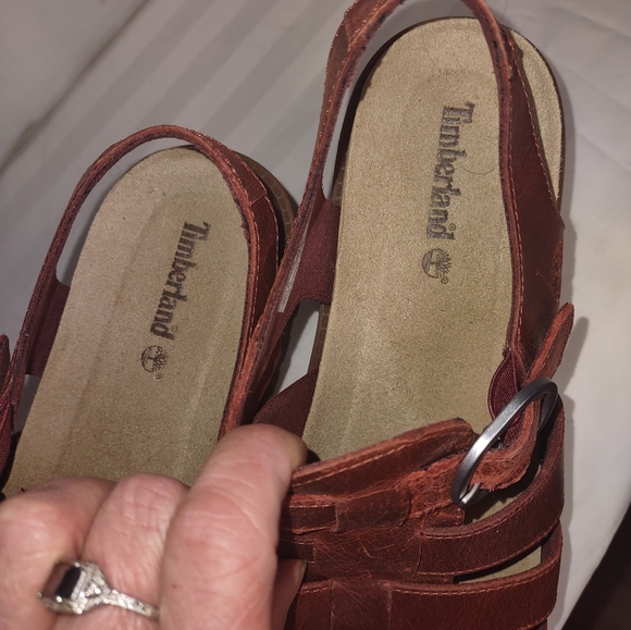 Women’s Timberland Clairemont Way Fisherman Sandal Burgundy Red 8.5 - Picture 6 of 8